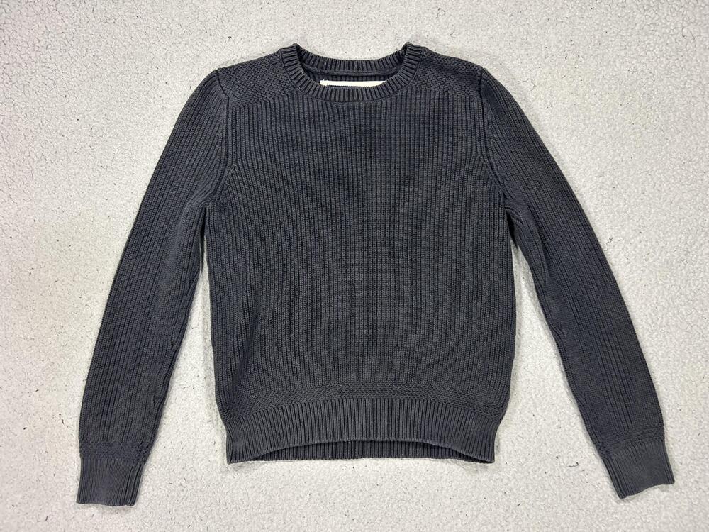 Y2K Abercrombie & Fitch Sweater Mens Small Gray Ribbed Crewneck Pullover 1892